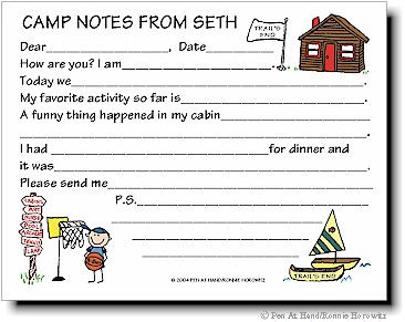Pen At Hand Stick Figures - Camp Fill-in Postcards (FC)